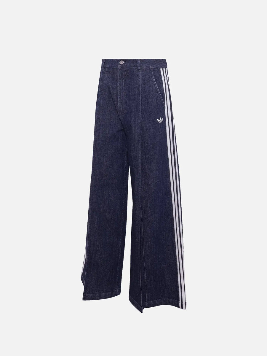 Denim Pleats Wide Legs Pant - Indigo Denim