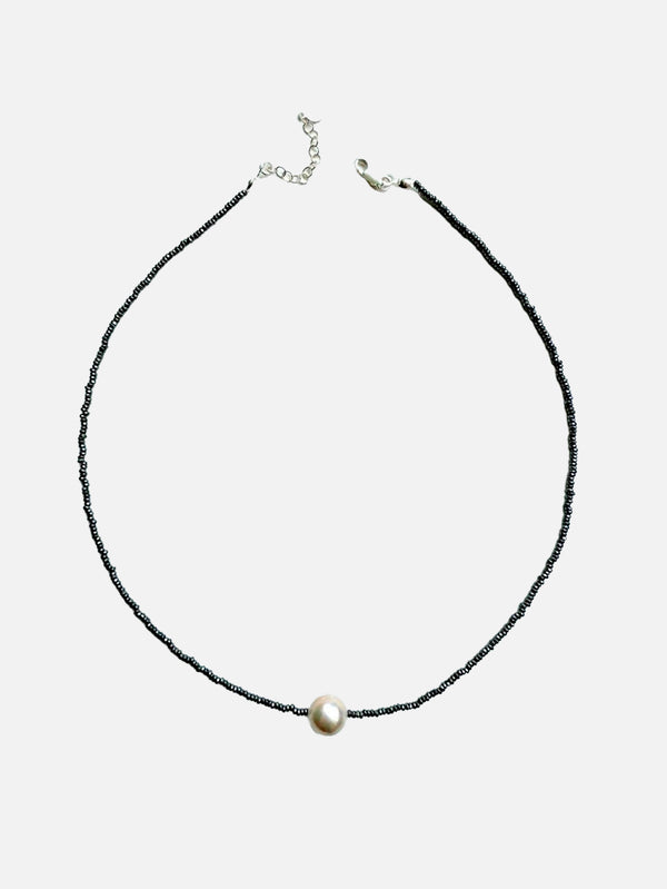 L'ATELIER DES PERLES, Lueur Doğal Hematit Taşlı ve Barok İncili Gümüş Kolye, KOLYE, shopi go'da!