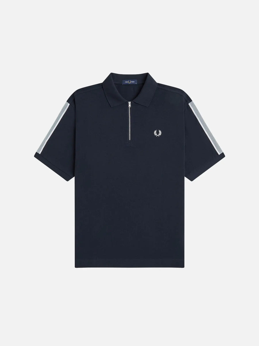 Tennis Net Tape Polo Shirt - Navy
