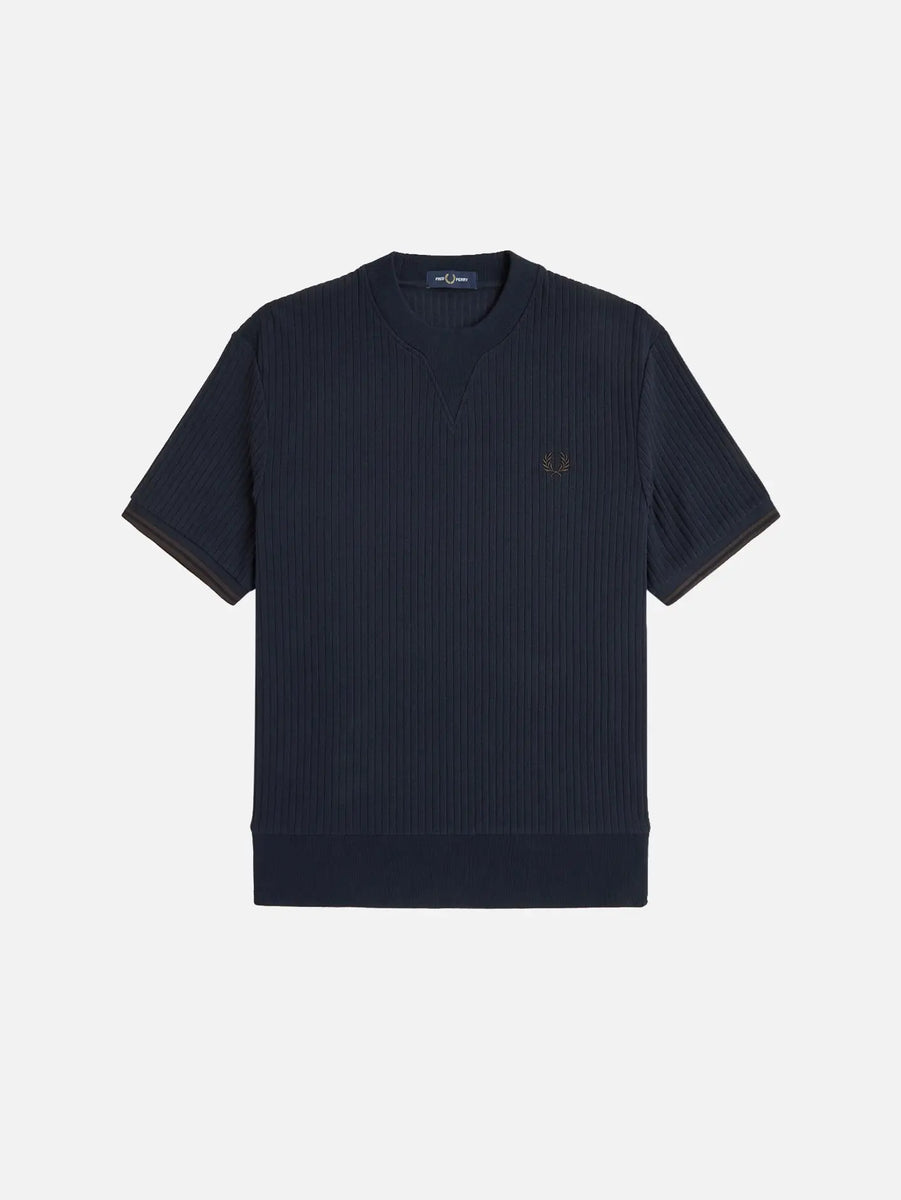 Drop Needle Jersey T-Shirt - Navy/White