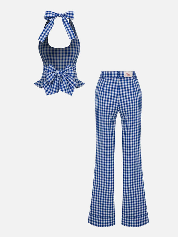 MI MAGIC LOVE Marne Set – Blue Gingham, önden görünüm