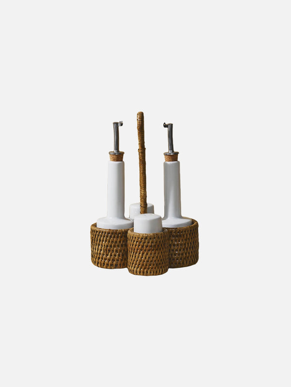 KING ZOO, Rattan  Oil, Vinegar, Salt, and Pepper Shaker Set , YAĞDANLIK, shopi go'da!