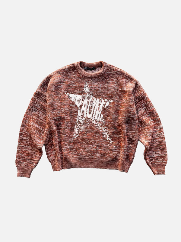 QUITEOFTEN, Orange-Brown Trauma Star Knit, KAZAK, shopi go'da!