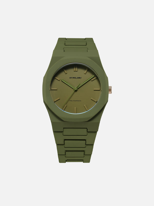 D1 MILANO - KOL SAATİ - Military Green Polycarbon 40.5mm PCBJ22 - shopi go'da!.
