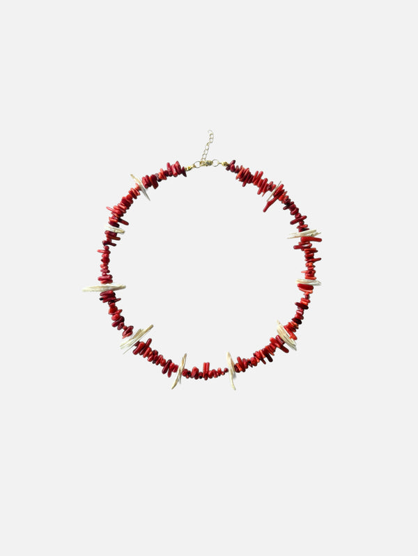 L'ATELIER DES PERLES, Papillon Doğal Çubuk İncili ve Mercan Taşlı Kolye, KOLYE, shopi go'da!