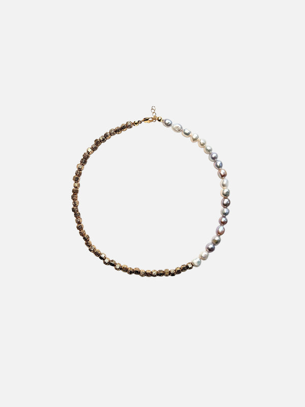 L'ATELIER DES PERLES, PerleTrois Doğal Lav Taşlı Barok İncili Kolye, KOLYE, shopi go'da!