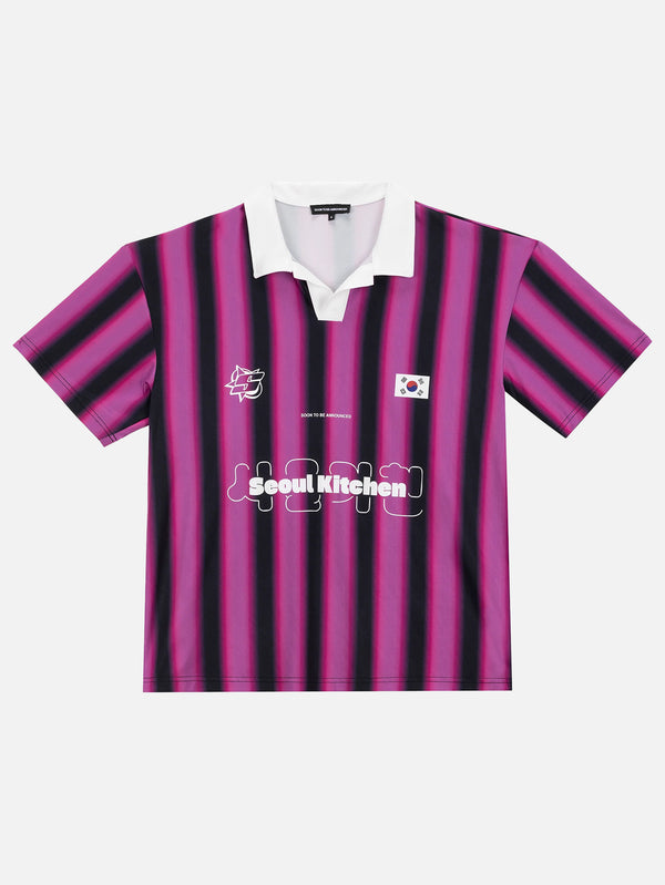 SOON TO BE ANNOUNCED, Pink Striped Uniform T-Shirt, T-SHIRT, shopi go'da!