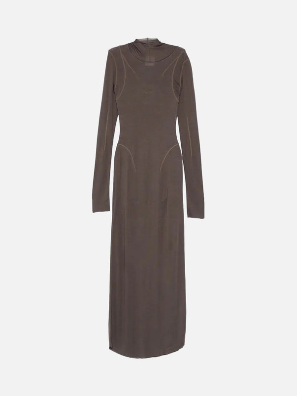Themba Sheer Hooded Dress - Anthracite