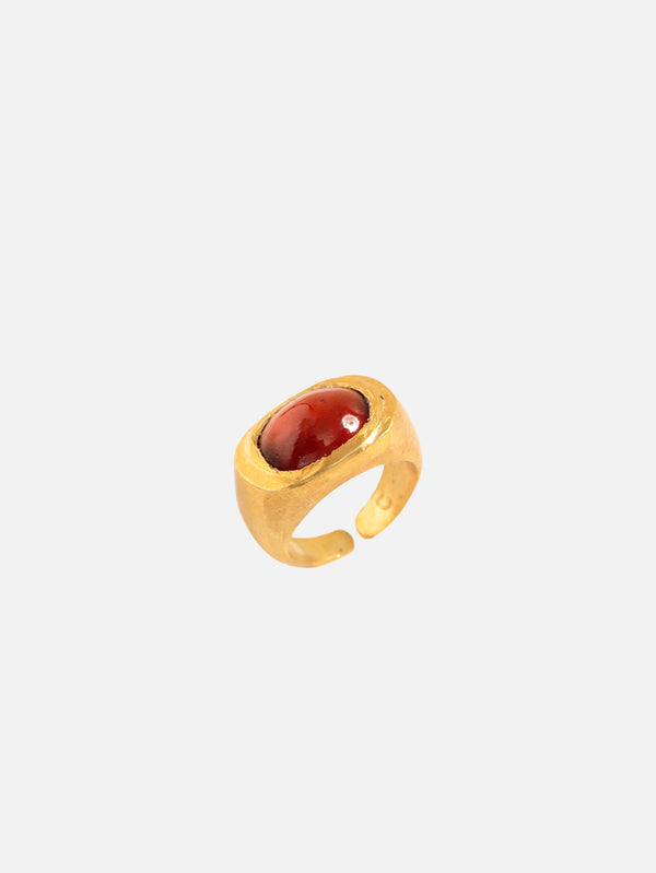 HESPERIDES, Roman Signet Ring - Hessonite - Gold, YÜZÜK, shopi go'da!