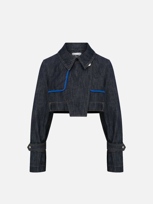 RE2MC, Biyeli Crop Ceket - Lacivert, CEKET, shopi go'da!