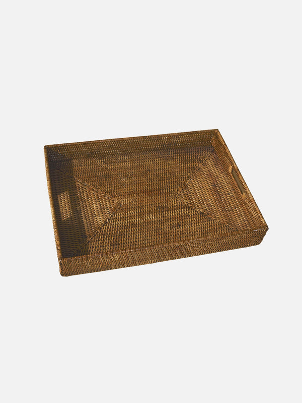 KING ZOO, Rectangular Rattan Serving Tray, TEPSİ, shopi go'da!