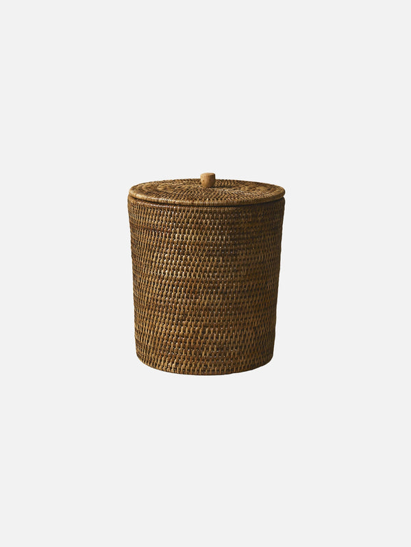 KING ZOO, Round Rattan Waste Bin with Lid, SEPET, shopi go'da!