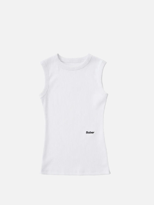 SOBER, Sober Logo Tank - White, ATLET, shopi go'da!