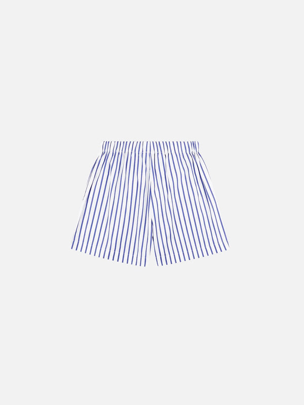 SPORTY & RICH - ŞORT - SRC Poplin Shorts Navy/White Large Stripe/Navy - shopi go'da!.