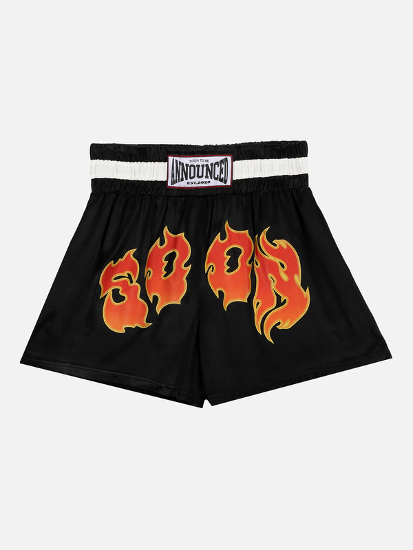 SOON TO BE ANNOUNCED, STBA Black Satin Boxing Shorts, ŞORT, shopi go'da!