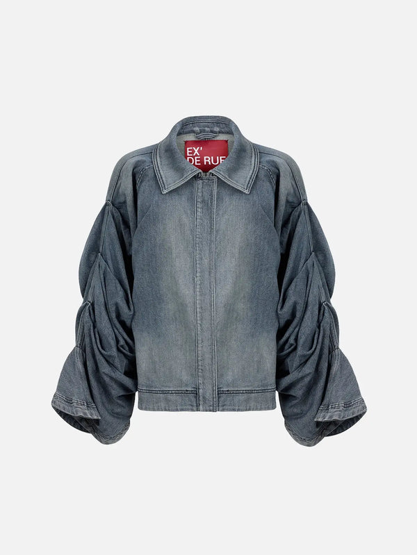 EX DE RUE Sculpt Denim Jacket II – mavi, önden görünüm