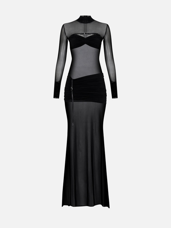 KHÉLA, Sheer Scandal Dress - Black, ELBİSE, shopi go'da!