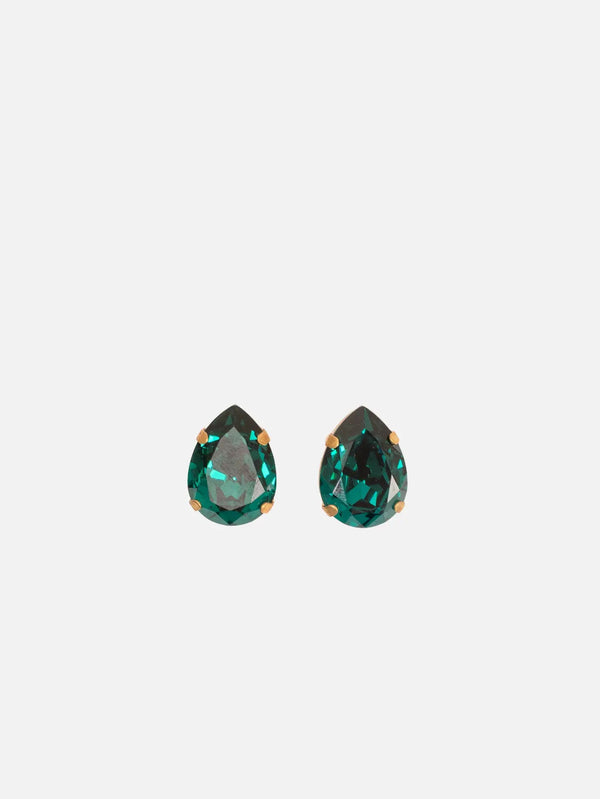 NES VINTAGE Swarovski Duck Green Drop Crystal Stud Vintage Setting Earrings – Duck Green, 2 adet, ön görünüm