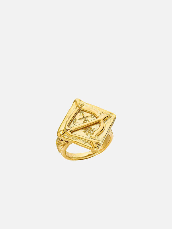 RAFAEL INDIANA The Sagittarius Ring – altın, önden görünüm