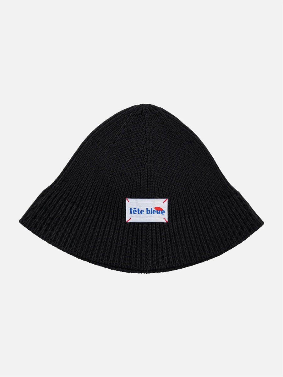 Ribbed Knit Bucket Hat Black BERE shopi go