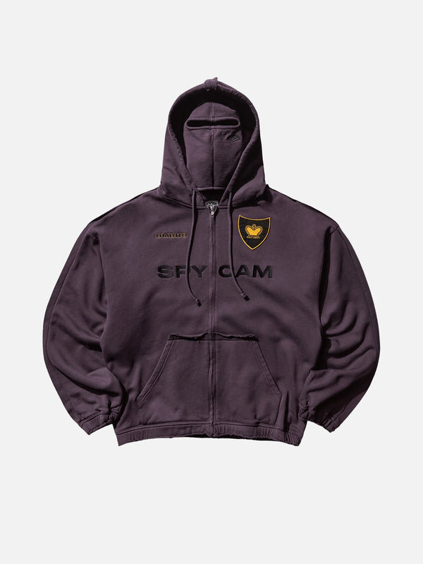 Spycam Masked Zip Hoodie - Dark Purple