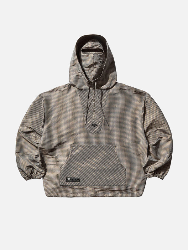 Masked Check Anorak - Beige Black