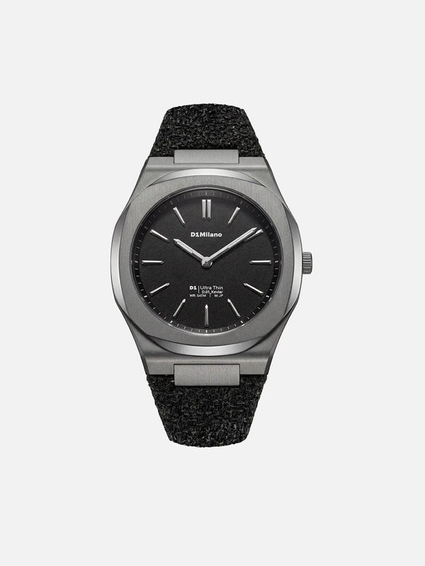 D1 MILANO Ultra Thin Watch Black Kevlar - KOL SAATİ