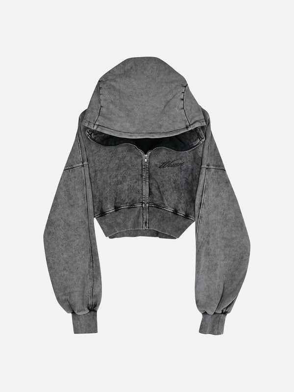 WUEN İSTANBUL, Crop Hoodie - Black, SWEATSHIRT, shopi go'da!