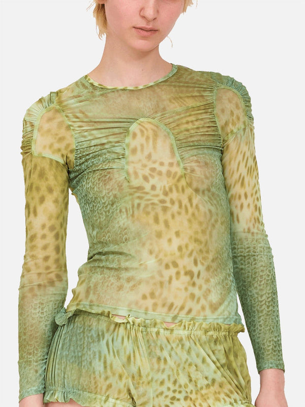 COLLINA STRADA, Arc L/S Top - Green Gecko, T-SHIRT, shopi go'da!