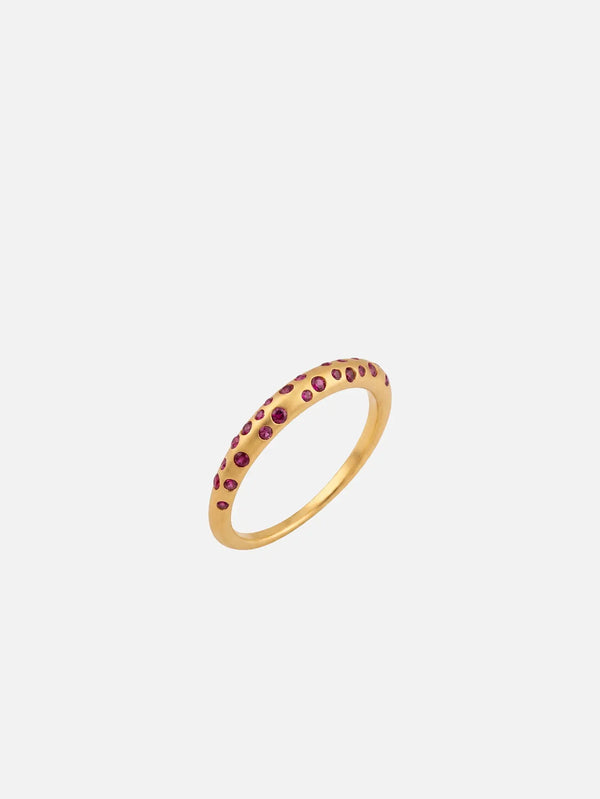 ECE LONDON Aurea Orbis Ring - Gold/Pink – üstten görünüm