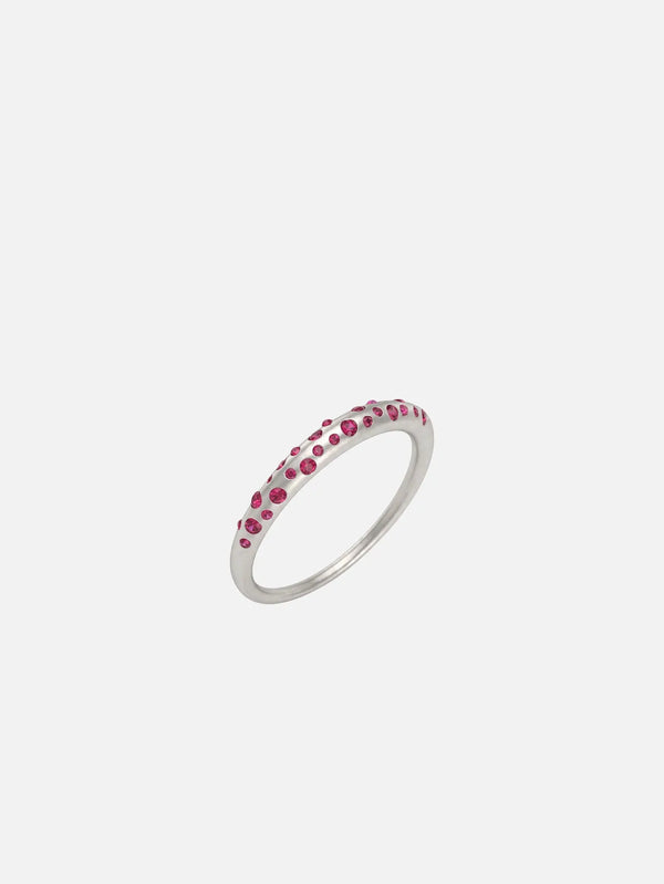 ECE LONDON Aurea Orbis Ring - Silver/Pink – Silver/Pink, yakın çekim