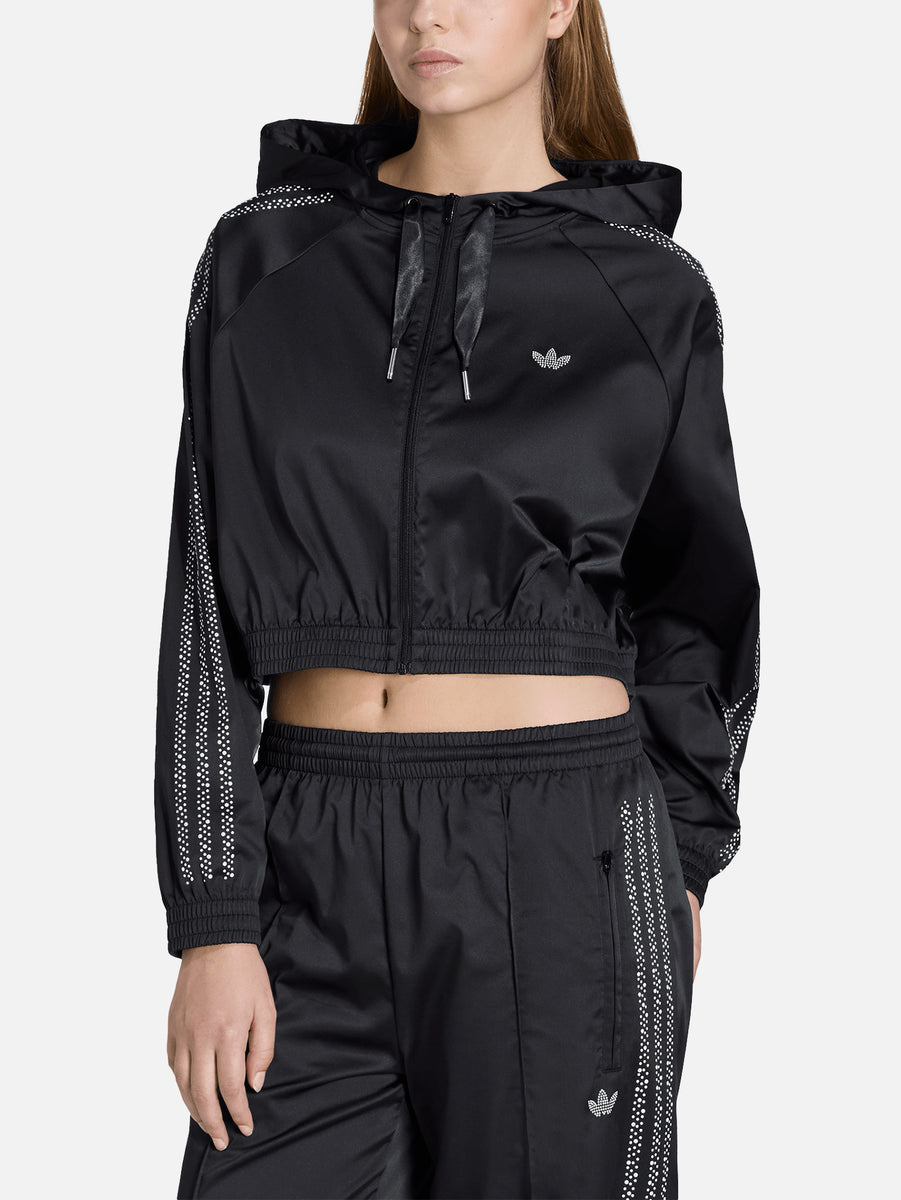 ADIDAS ORIGINALS Pearl Cropped Zip Hoodie - Black KC7864 - Hızlı