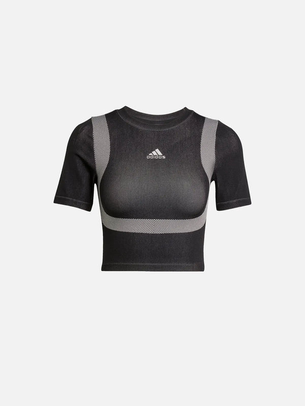 ADIDAS ORIGINALS Seamless Techfit Baby Tee - Black/White - Uncategorized T-SHIRT