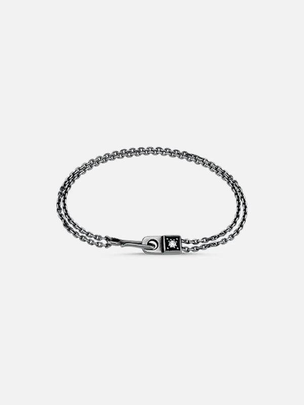 ALEYNACEBECIJEWELRY Arm In Arm Diamond Bracelet - Black/Silver - Uncategorized BİLEKLİK