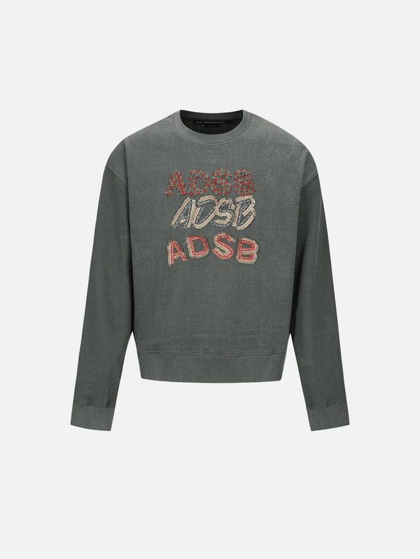 ANDERSSON BELL, ADSB Patch Logo Sweatshirt - Chcoal, SWEATSHIRT, shopi go'da!