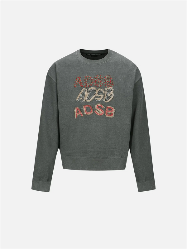 ANDERSSON BELL ADSB Patch Logo Sweatshirt - Chcoal - Sweatshirts SWEATSHIRT
