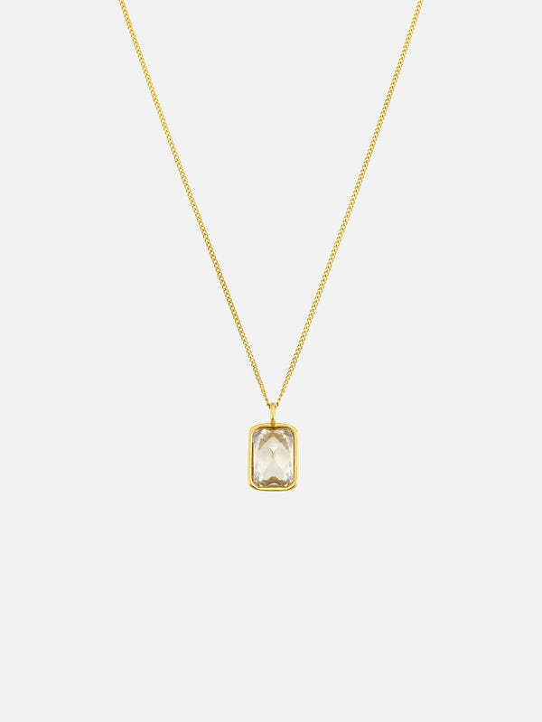 ATOLYEWOLF White Stone Neklace in Gold - Necklaces KOLYE