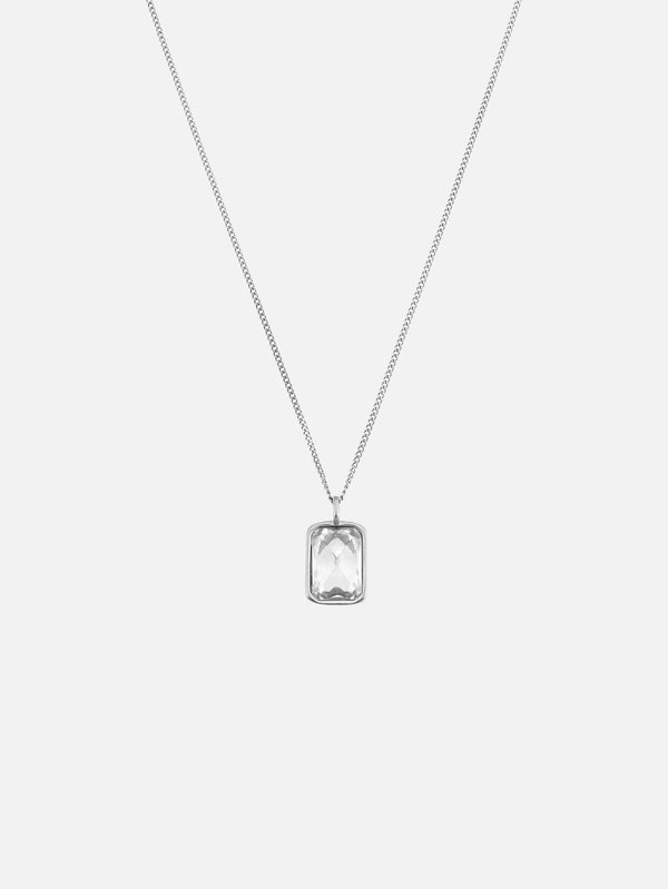ATOLYEWOLF - KOLYE - White Stone Neklace in Silver - shopi go'da!.