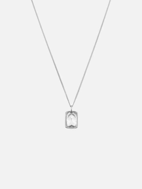 ATOLYEWOLF White Stone Neklace in Silver - Necklaces KOLYE