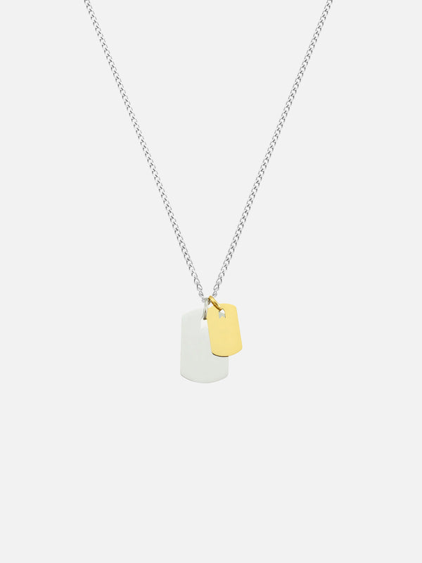 ATOLYEWOLF - KOLYE - Silver and Gold Plates Necklace - shopi go'da!.