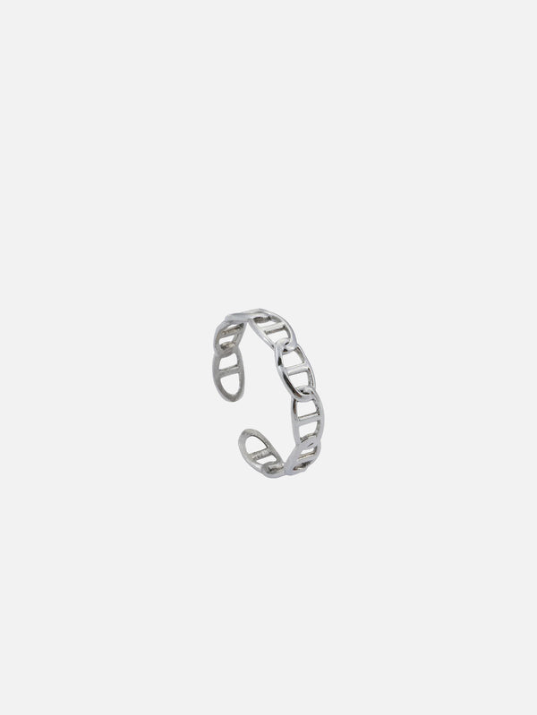 ATOLYEWOLF - YÜZÜK - Bar Chain Ring in Silver - shopi go'da!.