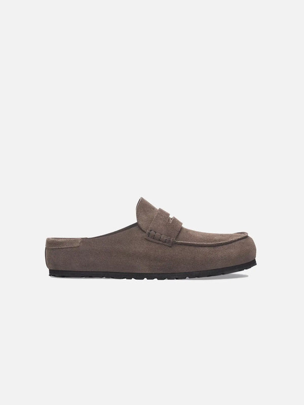 BIRKENSTOCK Naples 2.0 Suede Leather - Concrete Gray - Slippers TERLİK