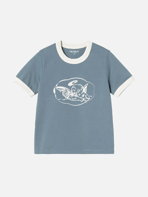 CARHARTT WIP W' S/S Reminiscing Ringer T-S - Velvet Blue Heavy - T-Shirts T-SHIRT
