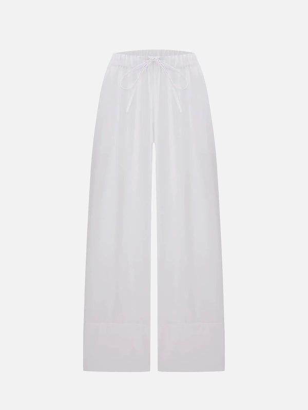COME AS YOU ARE Uzak Doğu Koton Pantolon - Beyaz - Trousers PANTOLON