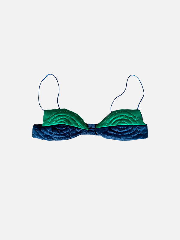 CULT FORM - BRALETTE - Dark Blue-Green Oysters Yorgan Bra - shopi go'da!.