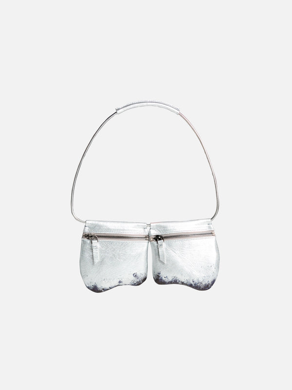 CULT FORM - ÇANTA - Leather Cloude Bag - Silver - shopi go'da!.