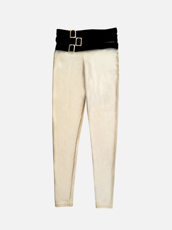 CULT FORM Velvet White Pants - PANTOLON