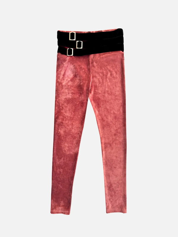 CULT FORM Velvet Pink Pants - PANTOLON
