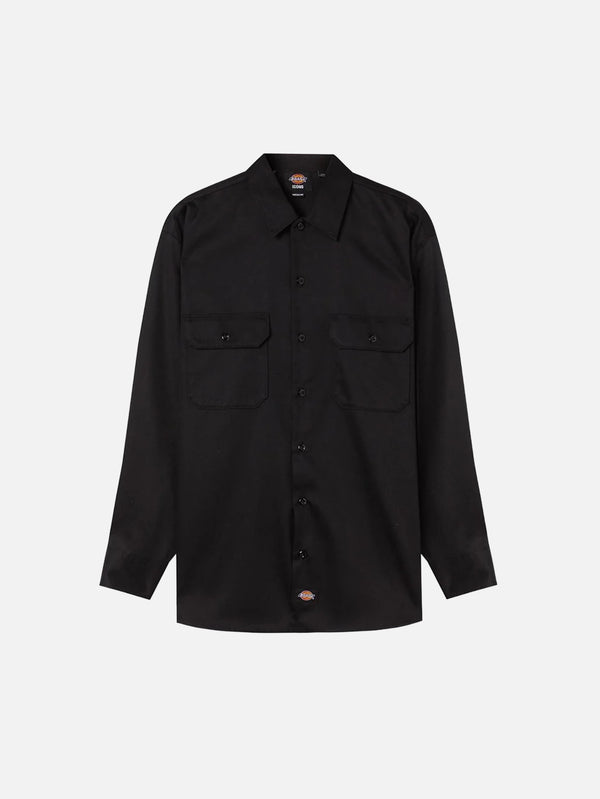 DICKIES - GÖMLEK - Work Shirt LS Rec - Black - shopi go'da!.