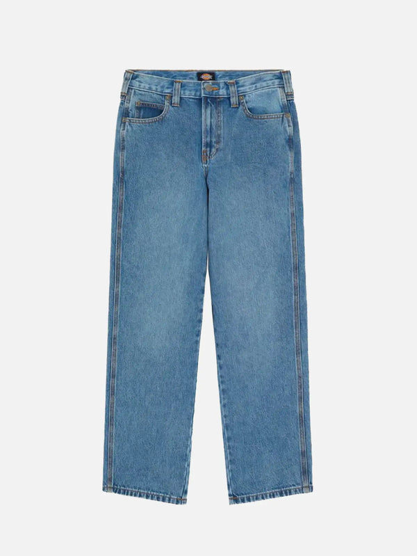 DICKIES Farner Denim W - Rinsed Blue/Fade - Uncategorized PANTOLON